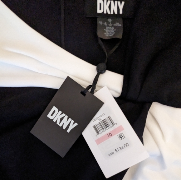 Dkny Sheath Colorblock Asymmetric Drape Dress Size 8 Nwt❤ - Picture 5 of 7